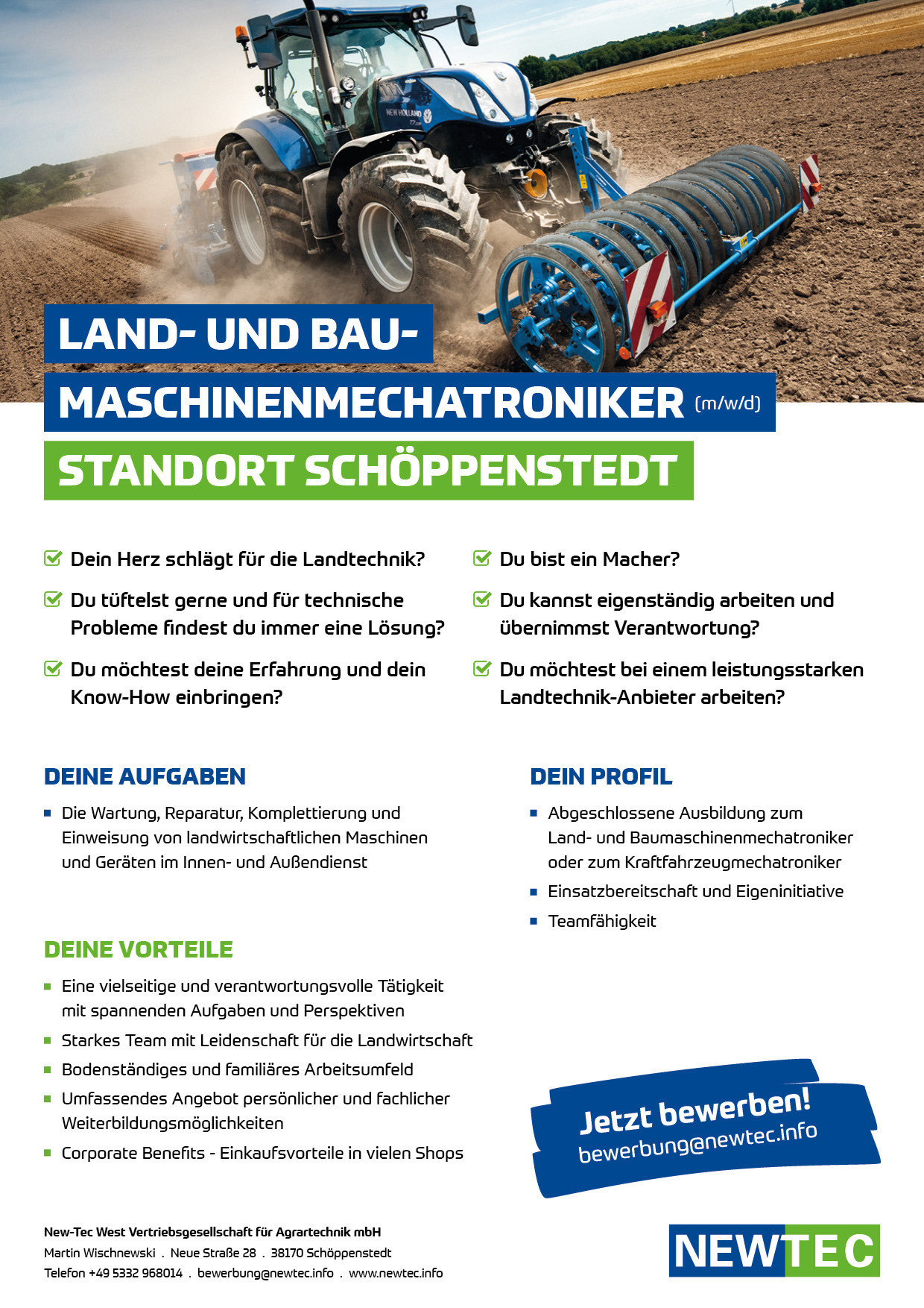 NEWTEC_Stellenanzeige_Land-_und_Baumaschinenmechatroniker_Schoeppenstedt