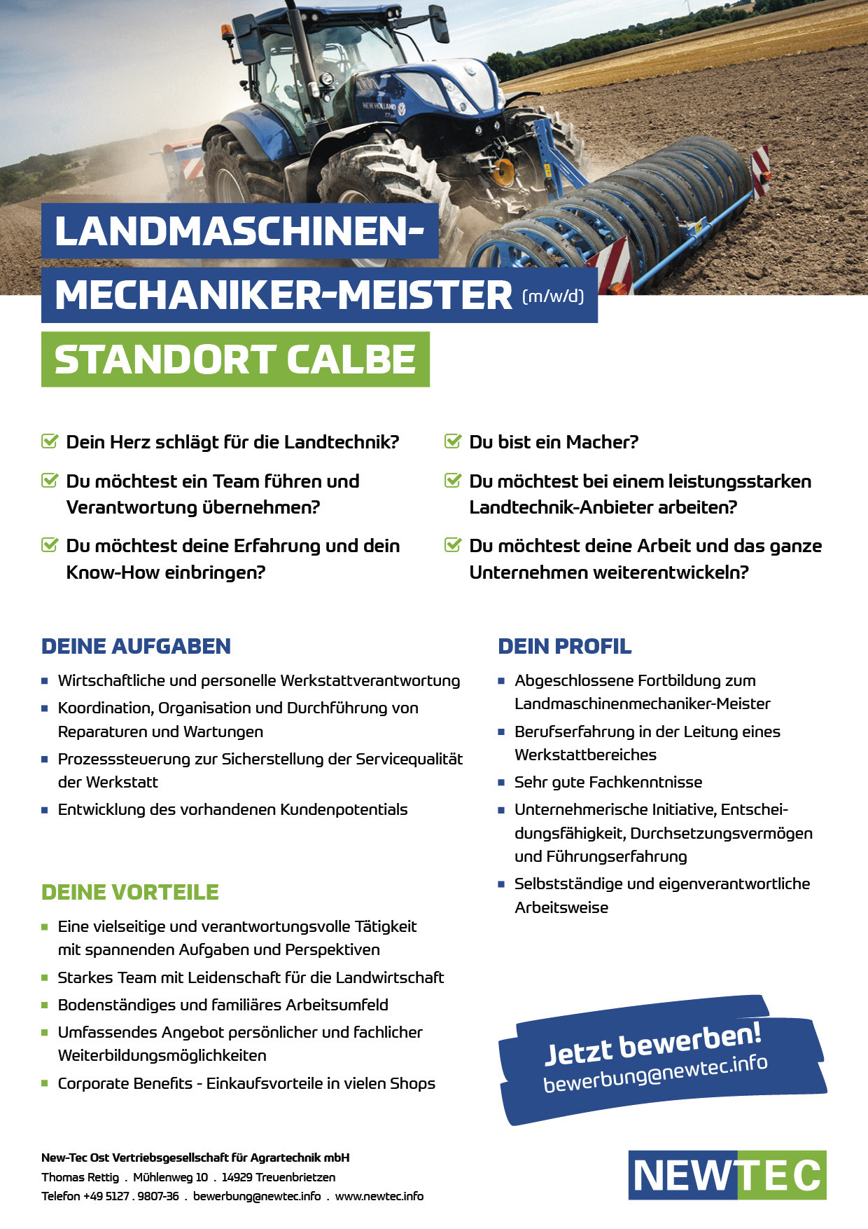 NEWTEC_Stellenanzeige_Landmaschinenmechaniker-Meister_Calbe